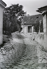 Hungary, Tabán, Budapest I., Holdvilág utca., 1912, Schmidt Albin, street view, cobblestones, Budapest, Fortepan #86045