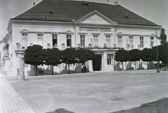 Magyarország, budai Vár, Budapest I., Szent György tér, Sándor-palota., 1912, Schmidt Albin, tér, hirdetőoszlop, palota, Budapest, dátum felirat, Fortepan #86086