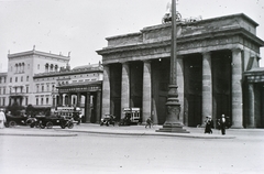 Németország, Berlin, Brandenburgi kapu., 1914, Schmidt Albin, autóbusz, emlékmű, automobil, neoklasszicizmus, Carl Gotthard Langhans-terv, kerékpár, Fortepan #86122