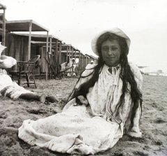 1910, Schmidt Albin, sea shore, long-haired, windbreak cab, Fortepan #86125