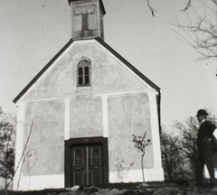 Magyarország, Budakeszi, Kálvária, Jézus Szíve-kápolna., 1908, Schmidt Albin, kápolna, dátum felirat, Fortepan #86149