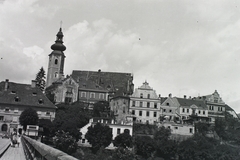 Austria, Frohnleiten, Murbrücke a Mura folyó felett, szembenl a Katharinenkirche., 1930, Schmidt Albin, Fortepan #86230