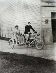 1908, Schmidt Albin, osztrák gyártmány, oldalkocsis motorkerékpár, Styria-márka, Fortepan #86307