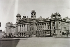 Hungary, Budapest V., Kossuth Lajos (Országház) tér, Igazságügyi Palota (ekkor Magyar Királyi Kúria és Ítélőtábla)., 1907, Schmidt Albin, tram, Alajos Hauszmann-design, public building, eclectic architecture, Budapest, Fortepan #86335