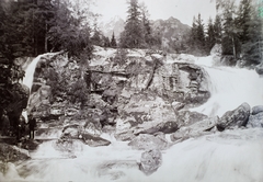 Slovakia,High Tatras, Starý Smokovec, Tar-pataki Nagy-vízesés., 1906, Magyar Földrajzi Múzeum / Erdélyi Mór cége, water fall, Tatra Mountains, Fortepan #86413