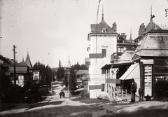 Slovakia,High Tatras, Nový Smokovec, jobbra a vízgyógyintézet., 1906, Magyar Földrajzi Múzeum / Erdélyi Mór cége, Tatra Mountains, Fortepan #86420