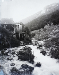 Slovakia, Háj, malom az Áji-szurdokvölgyben., 1906, Magyar Földrajzi Múzeum / Erdélyi Mór cége, watermill, mill race, Fortepan #86438