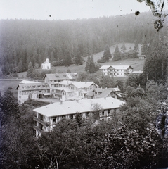 Szlovákia, Merény, Feketehegy-fürdő., 1906, Magyar Földrajzi Múzeum / Erdélyi Mór cége, látkép, háztető, fenyőerdő, Fortepan #86440