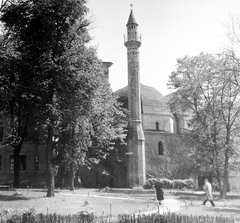 Magyarország, Pécs, Jakováli Hasszán dzsámija a minarettel., 1950, Gyöngyi, műemlék, épített örökség, minaret, mecset, Fortepan #8645