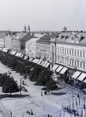 Románia,Erdély, Arad, Andrássy tér (Bulevardul Revolutiei)., 1904, Magyar Földrajzi Múzeum / Erdélyi Mór cége, sugárút, napellenző, Fortepan #86451