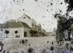 Szerbia, Pancsova, Rákóczi utca (Vojvode Radomira Putnika) az Erzsébet tér (Trg slobode) felé nézve, 1907, Magyar Földrajzi Múzeum / Erdélyi Mór cége, sérült kép, utcakép, Fortepan #86480