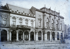 Hungary, Debrecen, jobbra a Kereskedelmi Akadémia épülete., 1908, Magyar Földrajzi Múzeum / Erdélyi Mór cége, public building, Fortepan #86508