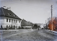 Románia,Erdély, Csíkszereda, Petőfi Sándor (Vár) utca, balra a Magyar Királyi Földmívesiskola., 1914, Magyar Földrajzi Múzeum / Erdélyi Mór cége, Fortepan #86573