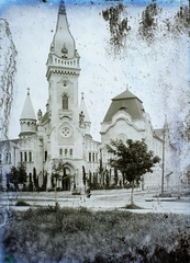 Románia,Erdély, Temesvár, a Szent Kereszt felmagasztalása piarista templom és a Piarista Főgimnázium, ma Gerhardinum Katolikus Líceum., 1910, Magyar Földrajzi Múzeum / Erdélyi Mór cége, templom, Fortepan #86579