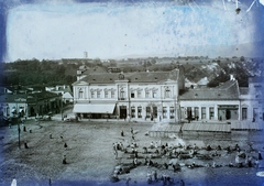 Romania,Transylvania, Alba Iulia, Főtér, Hungária Szálloda., 1910, Magyar Földrajzi Múzeum / Erdélyi Mór cége, market, seller, square, hotel, Fortepan #86674