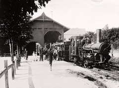 Hungary, Budapest XII., a Fogaskerekű Svábhegy állomása (1890-ig végállomása)., 1912, Magyar Földrajzi Múzeum / Erdélyi Mór cége, steam locomotive, funicular train, Budapest, Fortepan #86701