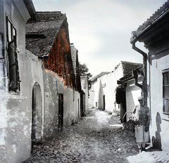 Hungary, Tabán, Budapest I., Aranykakas utca., 1910, Magyar Földrajzi Múzeum / Erdélyi Mór cége, cobblestones, gutter, Budapest, Fortepan #86717