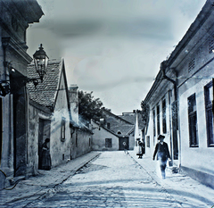 1910, Magyar Földrajzi Múzeum / Erdélyi Mór cége, street view, village, gas lamp, Fortepan #86723