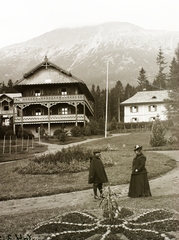 Szlovákia,Magas-Tátra, Ótátrafüred, balra a Svájci ház., 1906, Magyar Földrajzi Múzeum / Erdélyi Mór cége, Tátra hegység, Fortepan #86818