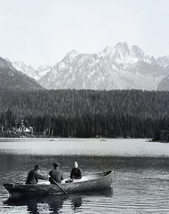 Szlovákia,Magas-Tátra, Csorba-tó, héttérben a Gerlachfalvi-csúcs., 1906, Magyar Földrajzi Múzeum / Erdélyi Mór cége, erdő, tengerszem, Tátra hegység, Fortepan #86825