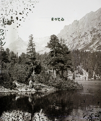 Slovakia,High Tatras, Poprádi-tó, Majláth menedékház., 1906, Magyar Földrajzi Múzeum / Erdélyi Mór cége, safe house, tarn, Tatra Mountains, Fortepan #86846