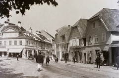 Horvátország, Károlyváros, ulica Ljudevita Gaja, balra az ulica Petra Preradovića., 1908, Magyar Földrajzi Múzeum / Erdélyi Mór cége, utcakép, Fortepan #86934