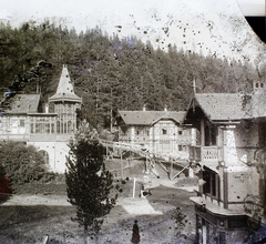 Slovakia,High Tatras, Starý Smokovec, 1906, Magyar Földrajzi Múzeum / Erdélyi Mór cége, mountain, damaged photo, Tatra Mountains, Fortepan #87005