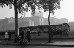 France, Paris, Quai de Gesvres, háttérben a Notre-Dame., 1971, Urbán Tamás, shore, Fortepan #87485