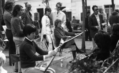 France, Paris, Montmartre, Place du Tertre., 1971, Urbán Tamás, easel, painting, Fortepan #87503