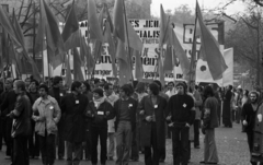 France, Paris, 1971, Urbán Tamás, strike, banner, Fortepan #87518