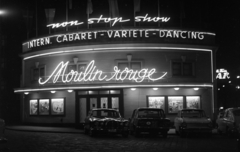 Austria, Vienna, Walfischgasse, Moulin Rouge mulató., 1971, Urbán Tamás, neon sign, Fortepan #87529