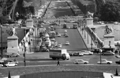 France, Paris, Jéna híd a Szajnán., 1971, Urbán Tamás, bridge, traffic, horse sculpture, avenue, Fortepan #87535