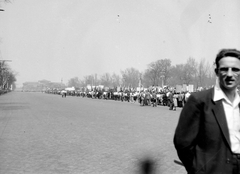 Hungary, Budapest XIV., a mai Ötvenhatosok tere (Sztálin tér), május 1-i felvonulás., 1955, Fortepan, march, 1st of May parade, Budapest, Fortepan #8755