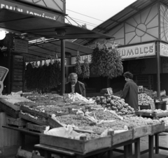 Hungary, Budapest XIII., Lehel (Élmunkás) téri piac., 1972, Urbán Tamás, market, Budapest, greengrocer, pepper garland, Fortepan #87896