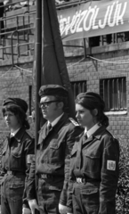 Hungary, Margit Islands, Budapest, Úttörő sporttelep / Úttörő stadion (később Margitszigeti Atlétikai Centrum), Budapesti Ifjú Gárda Szemle., 1973, Urbán Tamás, uniform, Fortepan #88077