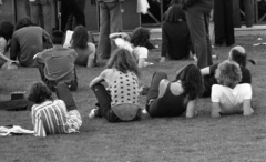 Hungary, Miskolc, DVTK-stadion, Rockfesztivál., 1973, Urbán Tamás, auditorium, stadium, rock festival, Fortepan #88136