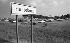 Hungary, Hortobágy, 1973, Urbán Tamás, road signs, Ikarus-brand, Moskvitch-brand, Csepel-brand, M21 Wolga, place-name signs, World Heritage, national park, Fortepan #88157