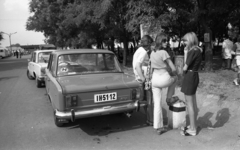 Hungary, Hortobágy, a III. Ifjúsági Kemping Találkozó résztvevői., 1973, Urbán Tamás, Soviet brand, Lada-brand, Polski Fiat-brand, Polish brand, automobile, number plate, country code sign, Fortepan #88159