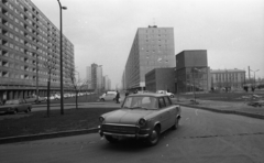 Magyarország, Óbuda, Budapest III., Kerék utca a Kórház utcától a Raktár utca felé nézve. Jobbra a Szentendrei út., 1973, Urbán Tamás, rendszám, Budapest, Skoda 1000 MB, Fortepan #88340