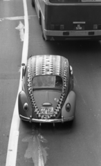 Hungary, Budapest V., Ferenciek tere (Felszabadulás tér)., 1975, Urbán Tamás, Volkswagen-brand, number plate, Volkswagen Beetle, Budapest, country code sign, Fortepan #88614