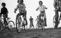 Hungary, Újpalota, Budapest XV., háttérben a Páskom park épületei., 1976, Urbán Tamás, bicycle, Budapest, Fortepan #88766