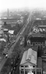 Hungary, Budapest XIII., Váci út, kilátás a SZOT irodaház (később Nyugdíjfolyósító) tetejéről észak felé., 1976, Urbán Tamás, Budapest, Fortepan #88893