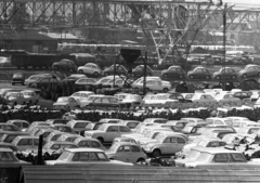 Magyarország, Csepeli Szabadkikötő, Budapest XXI., 1970, Urbán Tamás, Trabant 601, Fiat 850, Fiat 500, Budapest, Fortepan #89970