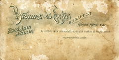 Hungary, Budapest VI., Károly körút 6., Brenner és Erdős fényképészeti műterme., 1903, Mészöly Leonóra, studio, photographer, verso, Budapest, Fortepan #90063