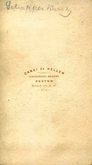 Magyarország, Budapest V., Kristóf tér 4., Canzi és Heller fényképészeti műterme. A felvétel 1860-ban készült., 1900, Mészöly Leonóra, műterem, fényképész, hátlap, Budapest, Fortepan #90077