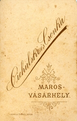 Románia,Erdély, Marosvásárhely, Ciehulsky és Csonka fényképészek. A felvétel 1880-ban készült., 1900, Mészöly Leonóra, műterem, fényképész, hátlap, Fortepan #90081