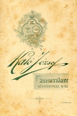 Románia,Erdély, Kolozsvár, Sétatér utca 16., Kató József fényképész. A felvétel 1890-ben készült., 1900, Mészöly Leonóra, műterem, fényképész, hátlap, Fortepan #90156