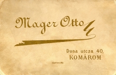 Magyarország, Komárom, Duna utca 40., Mager Ottó fényképész. A felvétel 1880-ban készült., 1900, Mészöly Leonóra, műterem, fényképész, hátlap, Fortepan #90166