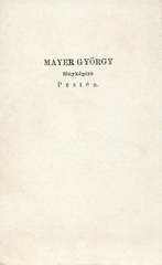 Magyarország, Budapest, Mayer György fényképíró. A felvétel 1862-ben készült., 1900, Mészöly Leonóra, műterem, fényképész, hátlap, Fortepan #90168