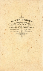 Hungary, Budapest, Mayer György fényképész. A felvétel 1865-ben készült., 1900, Mészöly Leonóra, studio, photographer, verso, Fortepan #90169